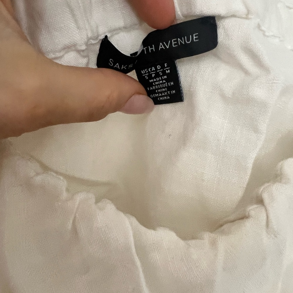 Saks Fifth Avenue Linen Strapless Top